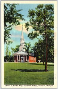 Chapel Of Martha-Mary Greenfield Village Dearborn Michigan MI Grounds Postcard