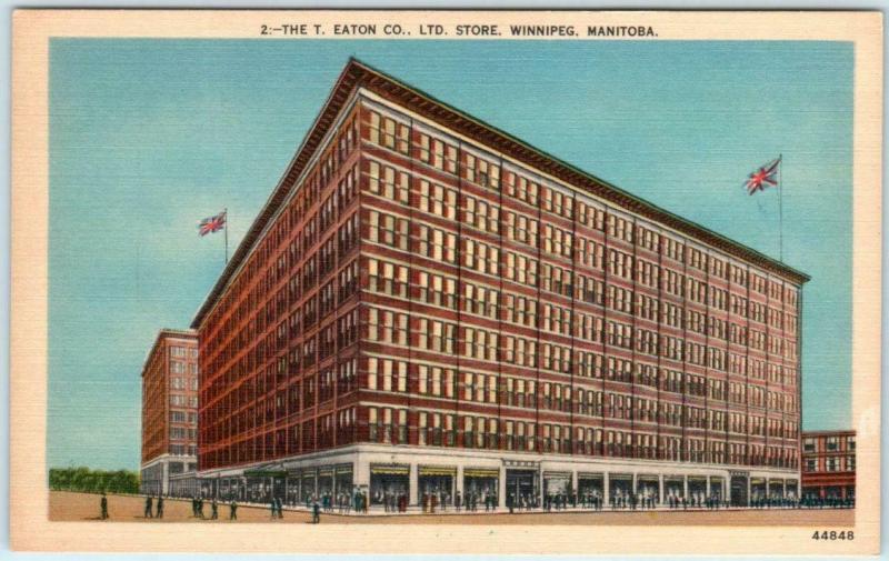 WINNIPEG, MANITOBA Canada ~ EATON'S STORE Department Store c1930s-40s  Postcard 