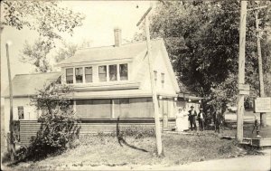 Roadside Restaurant 9 Miles From Bangor Sign - Maine Real Photo Postcard