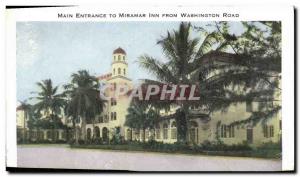 Postcard Old Main Entrance to Miramar Inn From Washington Road