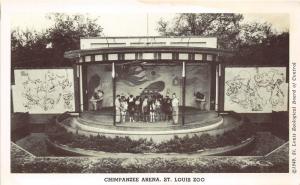 St Louis Missouri Zoo~People Viewing Chimpanzee Arena from Glass Lobby~1949 PC