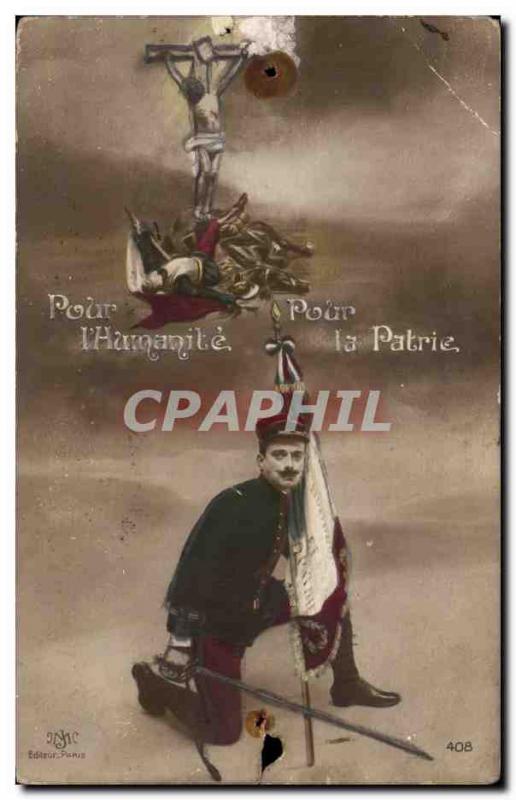 Militaria - Patriotic - For & # 39Humanite - For Fatherland - Old Postcard Mi...