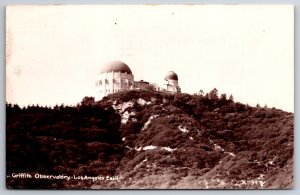 RPPC~Los Angeles California~Griffith Observatory~PM 1953~Real Photo Postcard