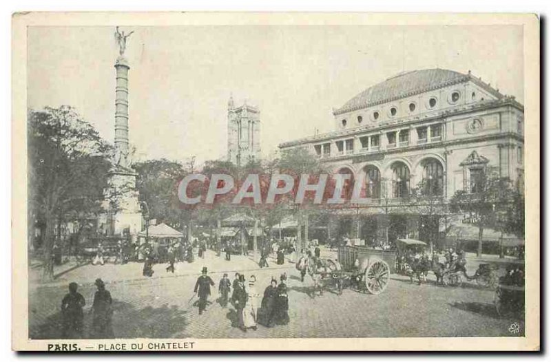 Old Postcard Place du Chatelet Paris
