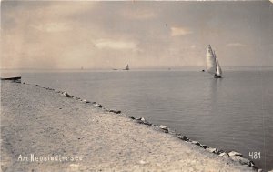 Lot341  am neusiedlersee boat austria real photo