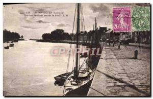 Old Postcard Pouliguen Coucher De Soleil before The Port