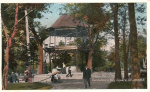 Vintage Postcard 1903 Bandstand In King Square St. John New Brunswick Canada