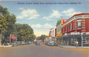 Lakeland Florida 1943 Postcard Kentucky Avenue Drug Store Munn park