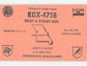 Bird - Qsl Ham Radio Card Independence Missouri MO t1638