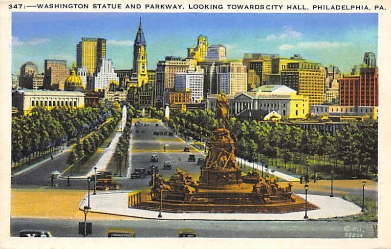 Washington Statue and Library Parkway Philadelphia Pennsylvania, PA
