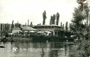 Mexico City, Xochimilco, Restaurant Maria Candelaria, Canal, No. 381, RPPC