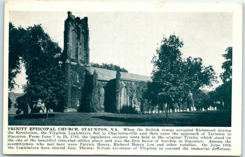 Postcard - Trinity Episcopal Church - Staunton, Virginia