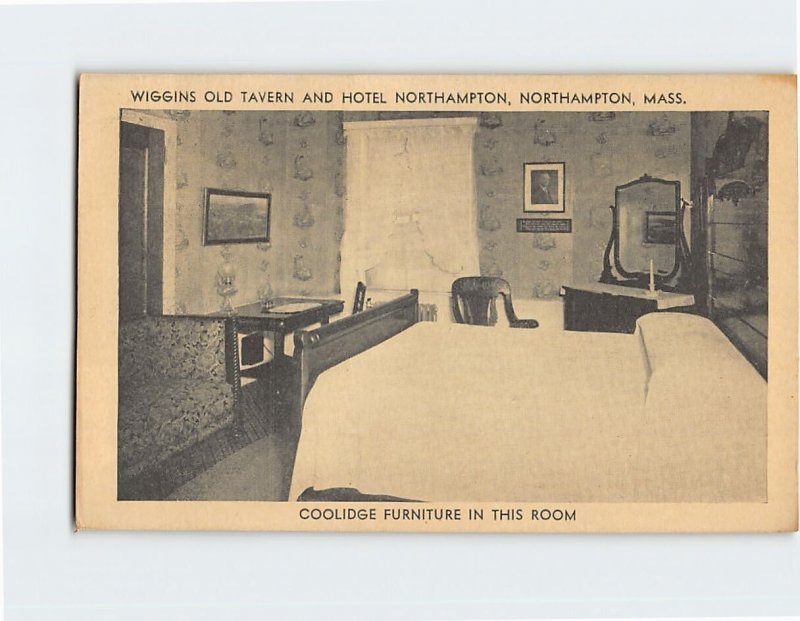 Postcard Wiggins Old Tavern And Hotel Northampton, Massachusetts