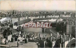 Postcard Modern Lyon Panorama on Bridges Saone