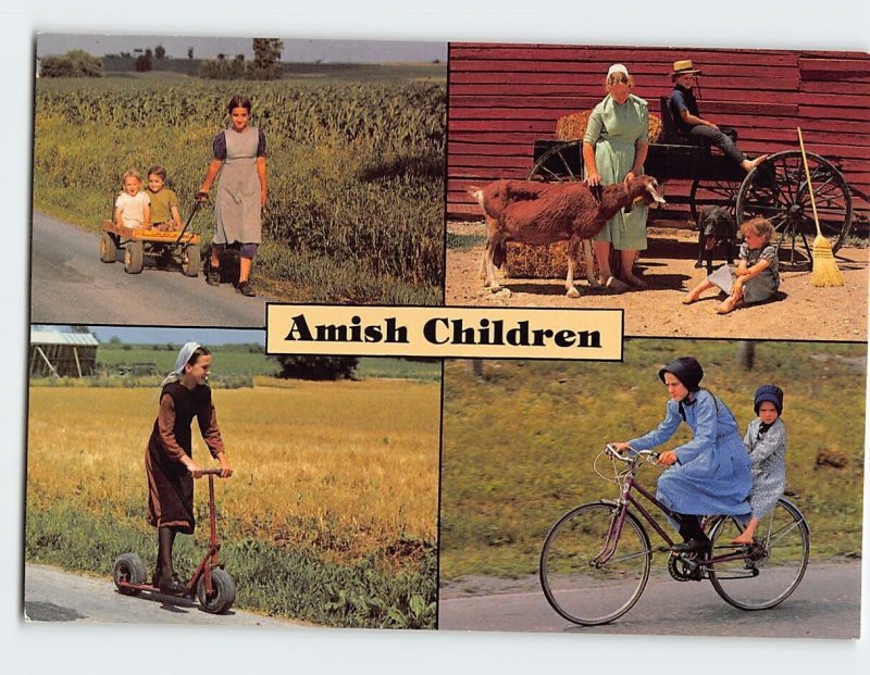 Postcard Amish Children, Pennsylvania