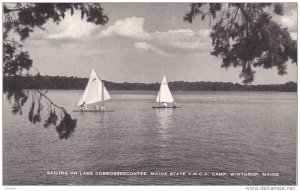 WINTHROP, Maine; Sailing on Lake Cobbosseecontee, Maine State Y.M.C.A, Camp, ...