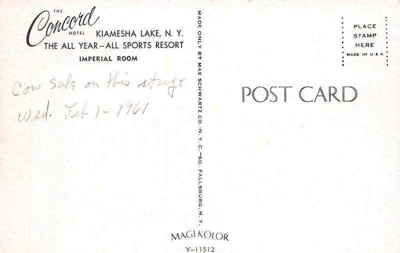 Theater, The Concord Hotel, Kiamesha Lake, N.Y., 2 Postcards, Circa 1960's