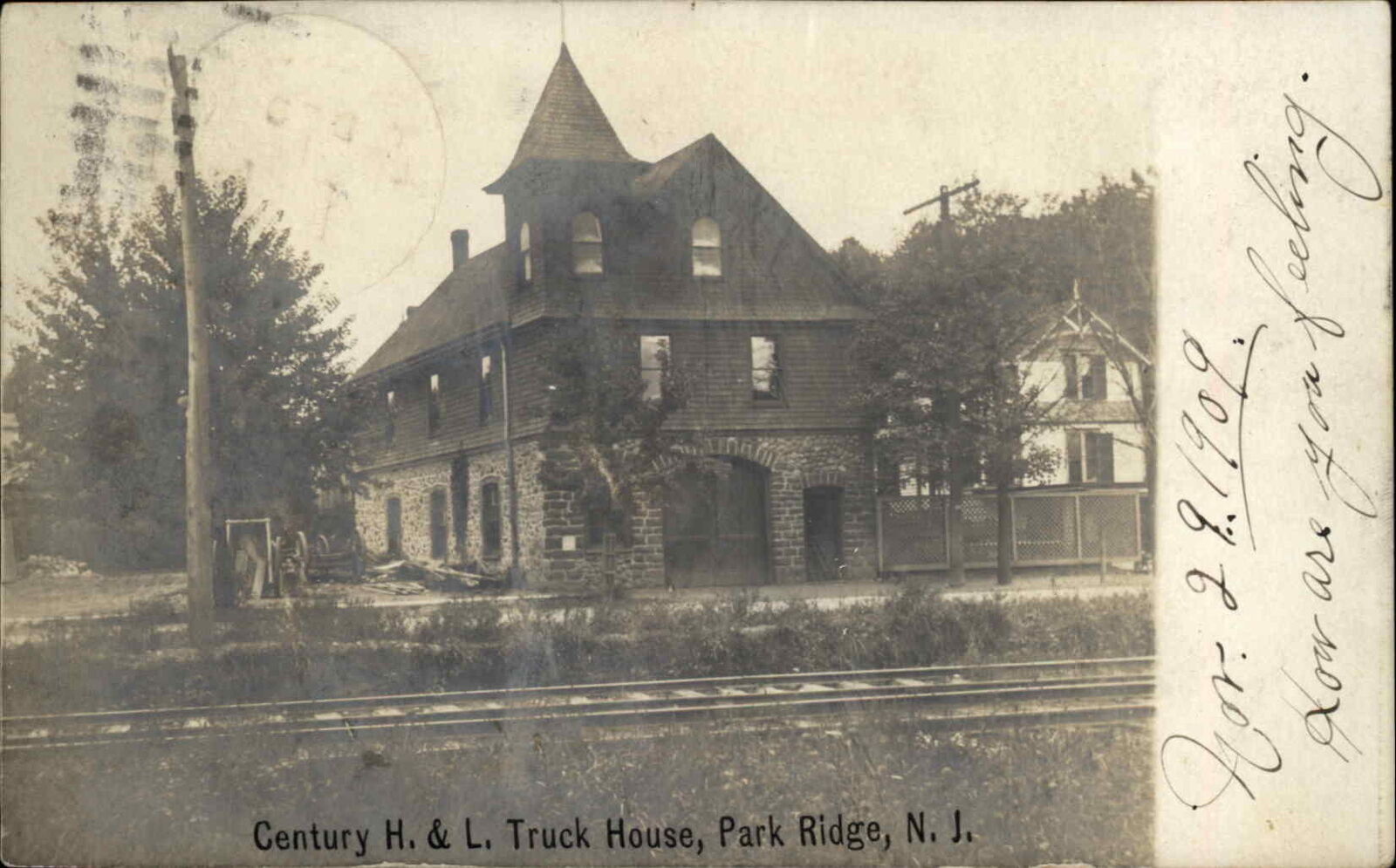 Park Ridge New Jersey NJ Century H&L Truck House Fire Station c1910