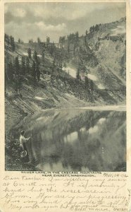 Everett Washington Cascade Mountains Silver Lake Daily 1906 Postcard 21-5238