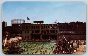 New York City~Manhattan~Miramar Salt Water Swimming Pool~1950s Postcard
