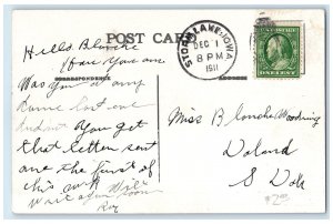 1911 Buena Vista College House Exterior Storm Lake Iowa IA Posted Trees Postcard