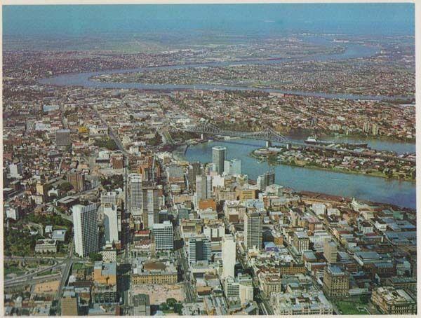 Brisbane Aerial Moreton Bay Queensland From The Air Australia Postcard