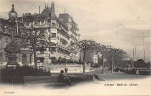 GENEVE SWITZERLAND~QUAI du LEMAN~1900s PHOTO POSTCARD