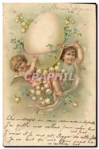 Old Postcard Angel Angels Fancy Egg Muguet