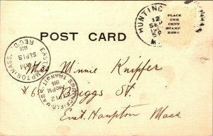 1906 Trolley Line to Huntington MA - Springfield Mass Transit Cancel Postcard