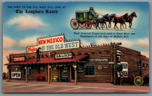 Postcard Moriarty NM c1950s The Longhorn Ranch Restaurant Motel Defunct Route 66