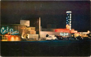 Washington Seattle 1950s Night Neon Crawford's Roberts Postcard 22-10748