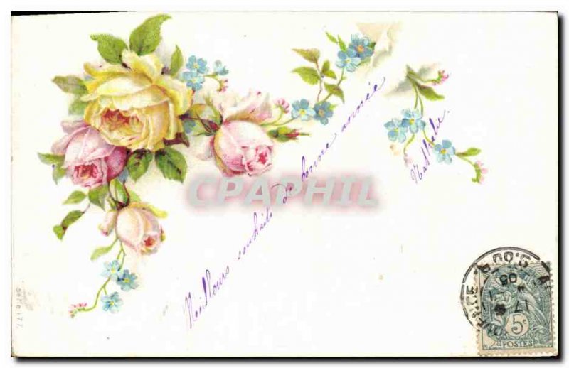 Old Postcard Fantasy Flowers