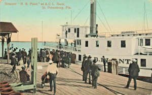 St Petersburg FL Steamer H. B. Plant At A.C.L. Dock Postcard