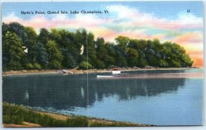 Postcard - Hyde's Point, Lake Champlain - Grand Isle, Vermont