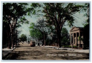 c1910 Wall Street Looking West Norwalk Connecticut CT Vintage Antique Postcard