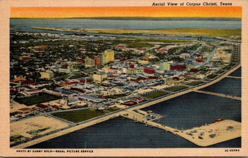 Texas Corpus Christi Aerial View Curteich