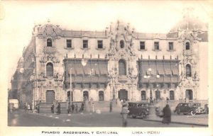 Palacio Arzobispal y Catedral Lima Postal Used Unknown, Missing Stamp 