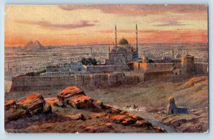 Cairo Egypt Postcard View from the Mokattam Hills c1910 Oilette Tuck Art