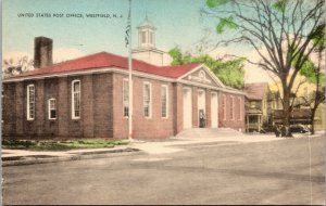 Vtg Westfield New Jersey NJ United States Post Office 1930s Mayrose Postcard