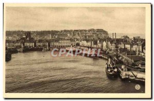 Old Postcard Dieppe Port and Quai Henri IV Baetau