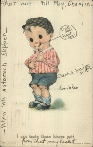 Little Boy - I CAN TASTE THOSE KISSES - Charles Twelvetrees c1920 Postcard