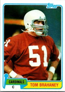 1981 Topps Football Card Tom Brahaney St Louis Cardinals sk60119