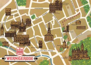 Wernigerode German Map Postcard