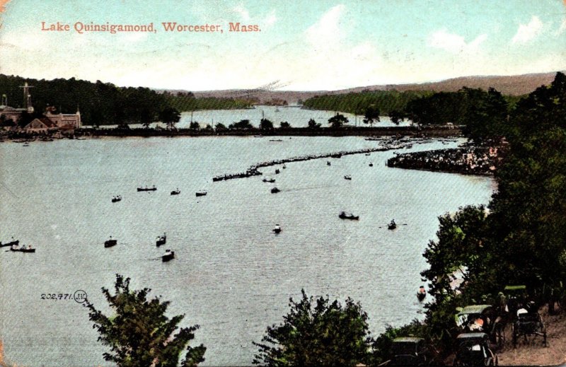 Massachsuetts Worcester Boating On Lake Quinsigamond 1908