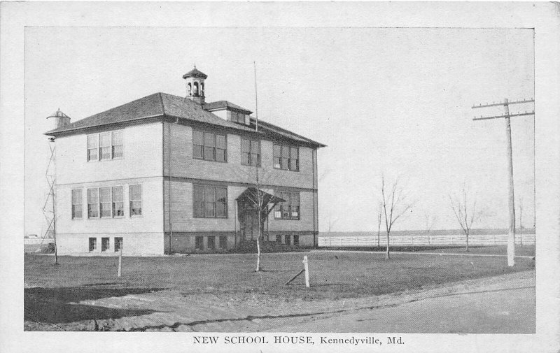 F52/ Kennedyville Maryland Postcard c1910 New School House Building