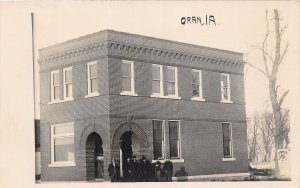 J49/ Oran Iowa RPPC Postcard c1910 Savings Bank Building 304