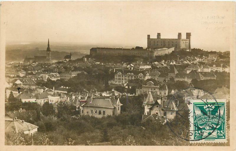 Czechlovakia (Chech) Scott #85 Tied to Front Of Bratislava Real PhotoPostcard