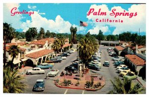 Postcard SHOPS SCENE Palm Springs California CA AU0634