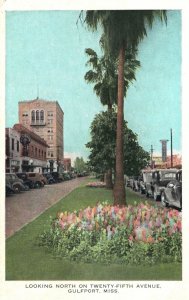 Vintage Postcard 1920's Palms Trees Magnolias Green Lawn Gulfport Mississippi