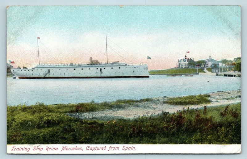 Postcard USS Reina Mercedes Training Ship Captured From Spain c1906 V12